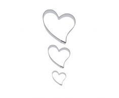 StÃ¤dter 002128 Liebe - Juego de moldes de Galletas (3 Unidades, Distintos tamaÃ±os), diseÃ±o de Corazones