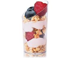 Juego de unidades Mini cañones de postre para aperitivos, juego de 4, elegante claro Slanted plástico degustación vasos de chupito – 2,5 onzas, 1,5 x 2,25 x 3,25 pulgadas