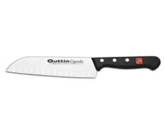 Quttin Cuchillo Santoku Alveolos, Acero Inoxidable, Negro, 0 cm