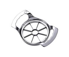 Apple Slicer - Cortador de manzanas extra grande de 8 hojas, ultra afilado para manzanas, fácil agarre, apto para lavavajillas (plata)