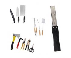 Afiladores de cuchillos, 400/600 Grit plegable piedra de afilar de diamantes de diamante, mano afilado de doble cara de piedra para acampar al aire libre cocina jardín