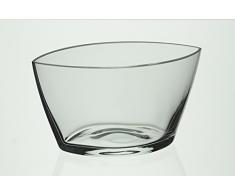 De cristal fuente "'HERA"' bol ovalado de 20 cm largo 12 cm de ancho para especias de caramelos de galletas con forma de frutero para velas