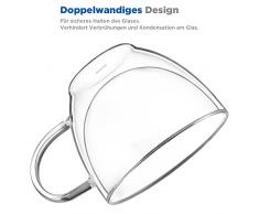 Ecooe Doble Pared de Vidrio de Borosilicato Tazas para el Té Café con Leche Latte Capuchino Jugo 2x350ml
