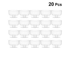 UPKOCH 20 Piezas Tazas de Postre de Plástico Helado Desechable Pudín Taza de Yogur Copa Redonda Copa Transparente Aperitivo Aperitivo Tazón 130 Ml (Sin Tapa Ni Cuchara)