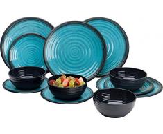 Granite Aqua Premium Plus - Vajilla de melamina (12 Piezas)