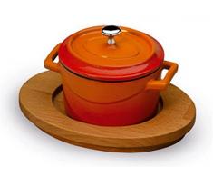 Agnelli Bandeja Redonda Ollas Mini Cazuela, Madera, Natural