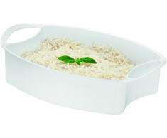 Clatronic Vapor DG 3665 Olla vaporera con 3 recipientes, Temporizador, indicador de Nivel de Agua, 800 W, Color Blanco, Aluminio