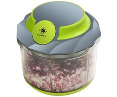 Kalokelvin - Picadora de alimentos manual Chopper, 5 cuchillas para picar frutas, carne, frutos secos, hierbas, cebollas y verduras, sin BPA (1000 ml)