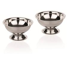 Kerafactum® – 2 Set Copa Helado Hielo (Vaso, Cuenco Helado Redondas – Cuenco de Postre 9 cm de diámetro para mojar Forma de Cuenco para Servir de Acero Inoxidable – Ice Cream Bowl