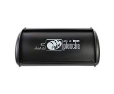 HOME DECO FACTORY KA3660 Panera de Metal con Mensaje Negro Mate, 42.5x18.5x27 cm