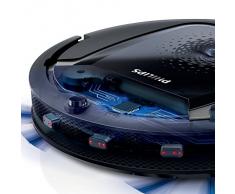 Philips Robot Aspirador FC8810/01 FC8810/01-Robot SmartPro Active, Sistema de Limpieza de 3 Fases Tiempo de Funcionamiento de 90 Minutos, Paño de fácil Montaje, 0.7 W, 58.3 Decibeles, Negro y Titanio