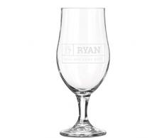 YourSurprise Vaso de Cerveza Personalizada - Vaso de Cerveza con Nombre Grabado: Personalizable con Texto, Diseños y Diferentes Tipos de Letras