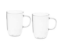 Juego de 2 o 4 Vasos de té Grandes Vidrio de borosilicato para Bebidas Calientes y frías de Vidrio de borosilicato Resistente al Calor (4 Unidades)