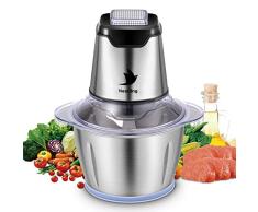 Nestling® Picadora eléctrica de 500W, con 4 cuchillas afiladas y tazón de acero inoxidable de 1.2L, picadora de cocina para carne, verduras,cebolla y frutas