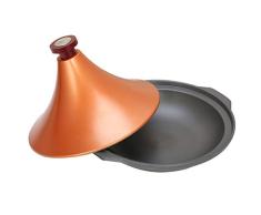 YB&GQ Tagine Marroquí,Hierro Fundido Olla De Cocina,Artesanal Cocinar Tagine,Utensilios Guisada Cazuela Olla,Cono-Tapa En Forma Naranja 24x24x5cm(9x9x2inch)