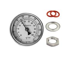 Shenxay 3 Dial Termómetro homebrew analógico Kit 2 Sonda 0-220 grados Cerveza artesanal Vino de caldera con arandelas de anillo tórico