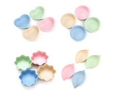 Juego de 4 platos para aperitivos, plato de postre, diseño de paja de trigo color color aleatorio) 2 #