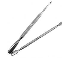 La cutícula del clavo empujador de la cuchara removedor de uñas Cortar la herramienta de pedicura manicura, uñas de bolsillo cutículas paquete contiene corta uñas, paquete de 3