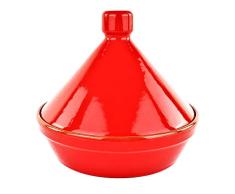Cacerola Tajine roja de Terracota – Cazuela de Fuego Artesanal – 24 cm – Colì