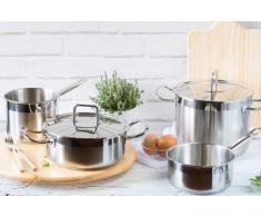 BRA Profesional - Cacerola con Tapa, 24 cm, Acero Inoxidable 18/10