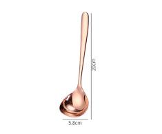 Alician Cuchara de sopa de acero inoxidable para el hogar cocina cocina salsa cuchara suministros hogar, Cuchara grande de sopa de oro rosa., talla única