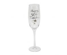 50th Birthday Stars Champagne Flute Glass Gift