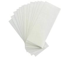 Liangkang 100PCS Blanco Desechable Cuerpo no tejido Facial Pierna Brazo Cera Eliminar tiras Depiladora Depilación profesional Depilación con papel depilatorio para hombres y mujeres unisex