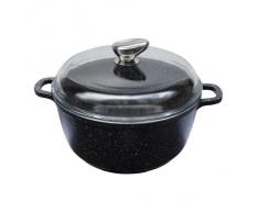 Pradel Excellence - Olla con tapa de cristal (apta para inducción), color negro