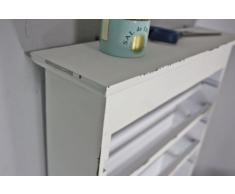 Estantería de pared toallero rollo de cocina Estante Madera Color blanco antiguo rollo soporte Estantería