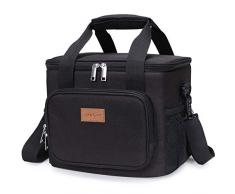 Lifewit 15L Bolsa Isotermica de Almuerzo Nevera Portatil para Alimentos Frutas,Porta de Comida Con Forro Plástico Aislamiento Térmico,Genial Para Playa,Picnic,Camping,Barbacoa, Negro