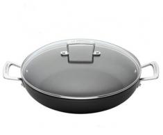 Le Creuset Cacerola de aluminio antiadherente con tapa, à 24 cm, libre de PFOA, para todas las fuentes de calor, incluso la inducción, antracita/plateado