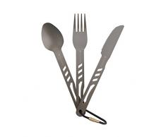 Ferrino - Set Cubiertos Aluminio, Color Aluminium