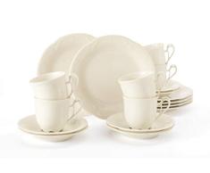 Seltmann Weiden Servicio de café 18 Piezas | Set para 6 Personas | Serie Rubin Crema | Servicio Incluye Cada 6 Plato de Desayuno, Taza de café, platillo de café