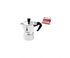 Bialetti - Cafetera de Aluminio, para Tazas 0,5, Aluminio, Plata/Negro, 13 x 6.5 x 12 cm