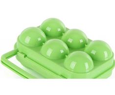 BrilliantDay Acampada Huevera de plástico plegable, para 6 huevos, color Verde