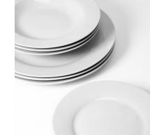 Sabichi - Vajilla de Porcelana (12 Piezas), Color Blanco