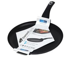 Diamond Antiadherente sartén para Crepes/sartén, Negro, 28 cm