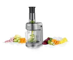 SEVERIN KM 3923 Espiralizador Eléctrico y Cortador de Verduras, 5 Cuchillas Distintas, 80 W, Gris metálico/Negro