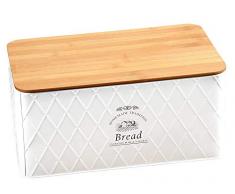 Kesper 18045, Panera de metal, blanco, 32 x 15 x 21 cm