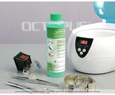 Octopus Limpiador Concentrado ultrasónico para la Limpieza de Joyas, Gafas, dentaduras, Metales Nobles y Cabezales de impresión en baño ultrasónico, 500ml.