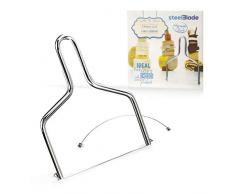 Steelblade - Lira de Queso Acero Inoxidable + Recambio de Regalo - Cuchillo Queso Fresco o Azul, Lira Tartas, Pasteles, Flanes, Bizcochos, Patés o Membrillo.