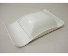 MANTEQUILLERA IRREGULAR APOYA CUBIERTO RECTA PORCELANA BLANCO