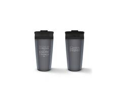 Game of Thrones MTM25358 Taza DE Viaje Metalica I Drink and I Know Things, 425 milliliters, Acero
