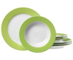 Ritzenhoff & Breker 596700 Doppio - Vajilla (8 piezas), color verde y blanco