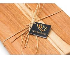 Continenta – Tabla de Cortar (Madera de Haya Calidad Profesional, con Adornos de Rafia óptima Regalo Artículo, tamaño: 30 x 21,5 x 2 cm