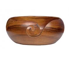 Kitchen Supplier - Cuenco de madera de mango hecho a mano para punto y ganchillo, ideal como regalo