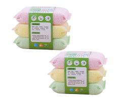 Limeow Estropajos Cocina antibacterianos Doble Estropajo no Olor Cepillo Esponja limpiadora para Platos Esponja de lufa para Lavar Platos Esponjas Limpieza Multiusos Baños y Cocinas 6 pcs