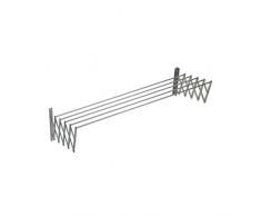 Sauvic 90830 Tendedero Extensible Inoxidable 18/10 100 Cm, Aluminio, Plateado, 100x78x26.5 cm