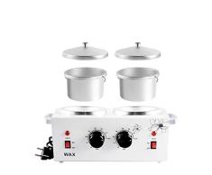 RL MáQuina De Cera De DepilacióN De Doble Horno MáQuina De Terapia De Cera con Termostato Cuidado De La Belleza MáQuina De FusióN De Cera Multifuncional,European Plug