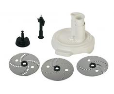 Moulinex XF383110 - Accesorio cortador (3 discos, eje rotación, tapa con doble tubo), color blanco